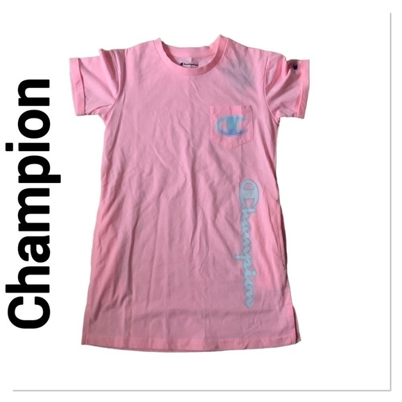 CHAMPION Pink T-shirt Logo Dress size small NWT - Picture 1 of 4